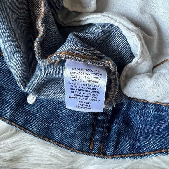 BP Denim Trucker Jean Jacket Distressed Oversized Size XXS - Picture 6 of 6